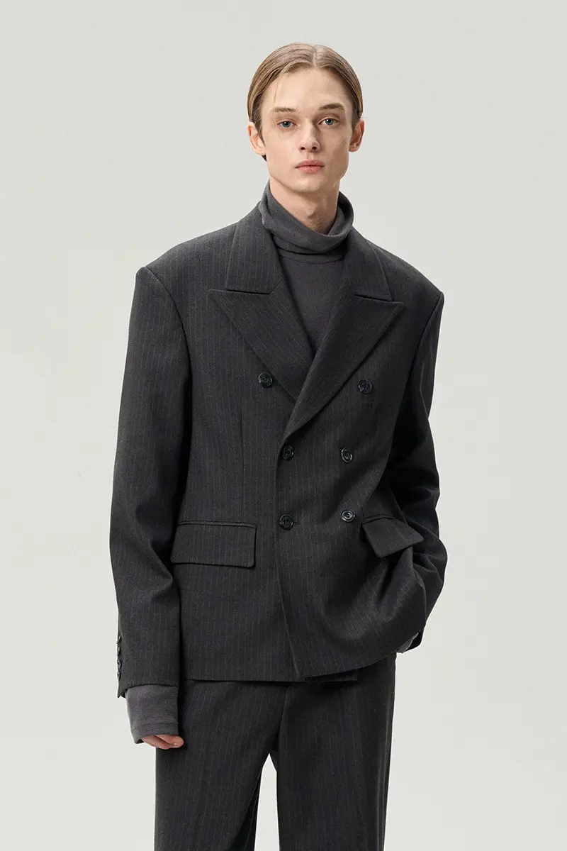 Stripped Double Breasted Jacket
