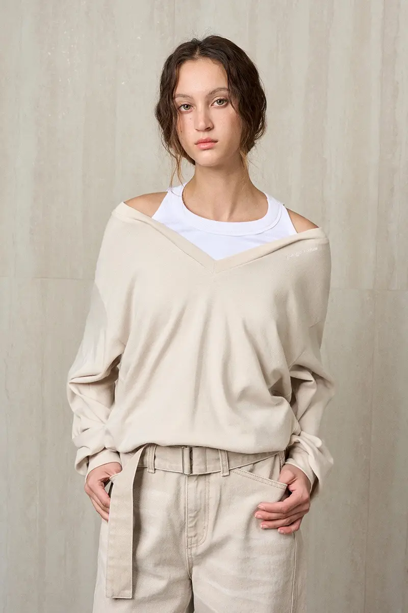 Angora Blend Layered Sweatshirt