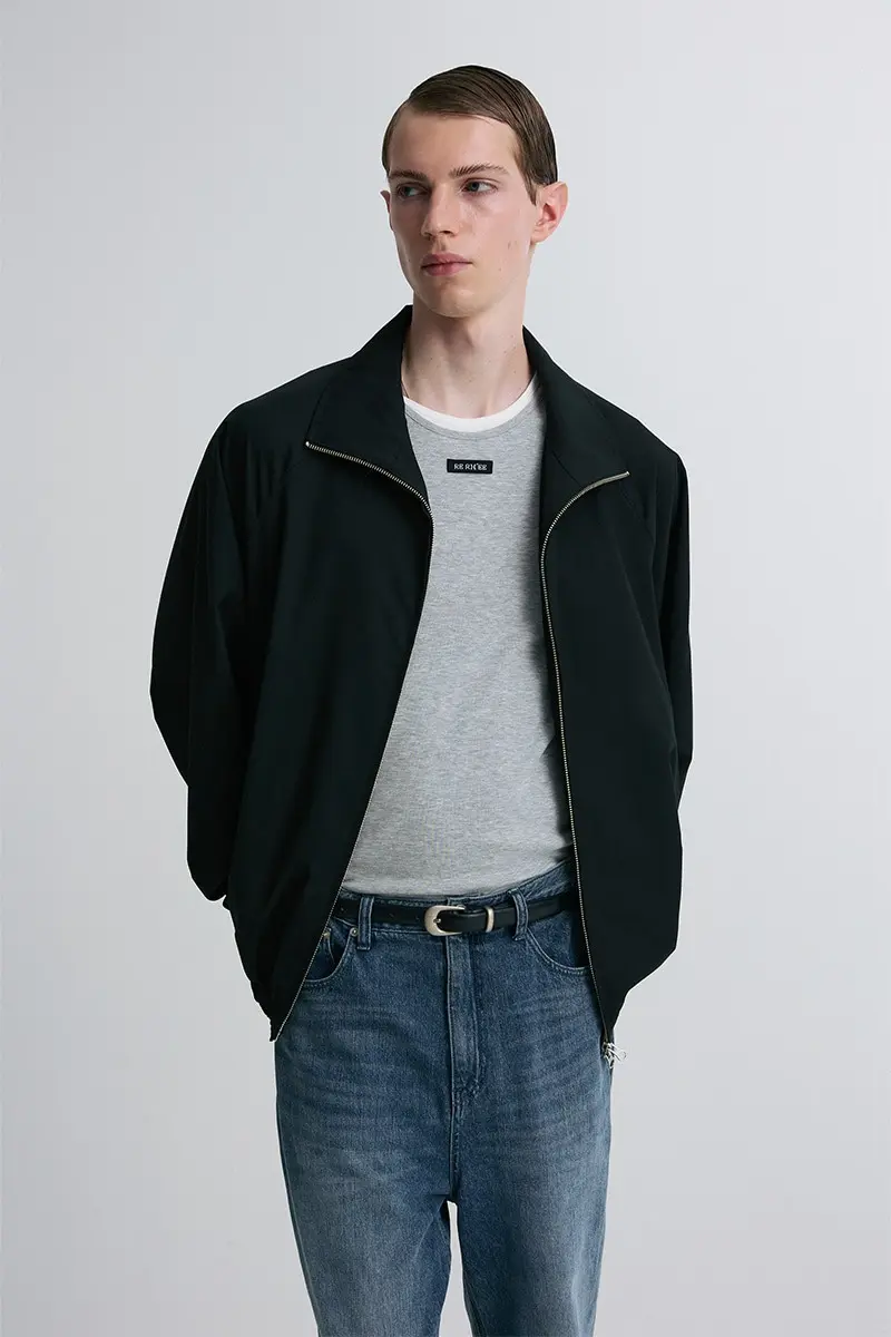 Two Way Zip Jacket Black