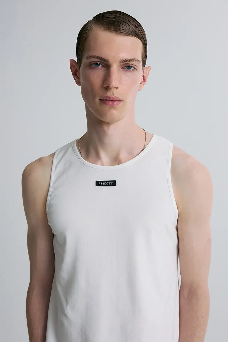 Logo Sleeveless Top White