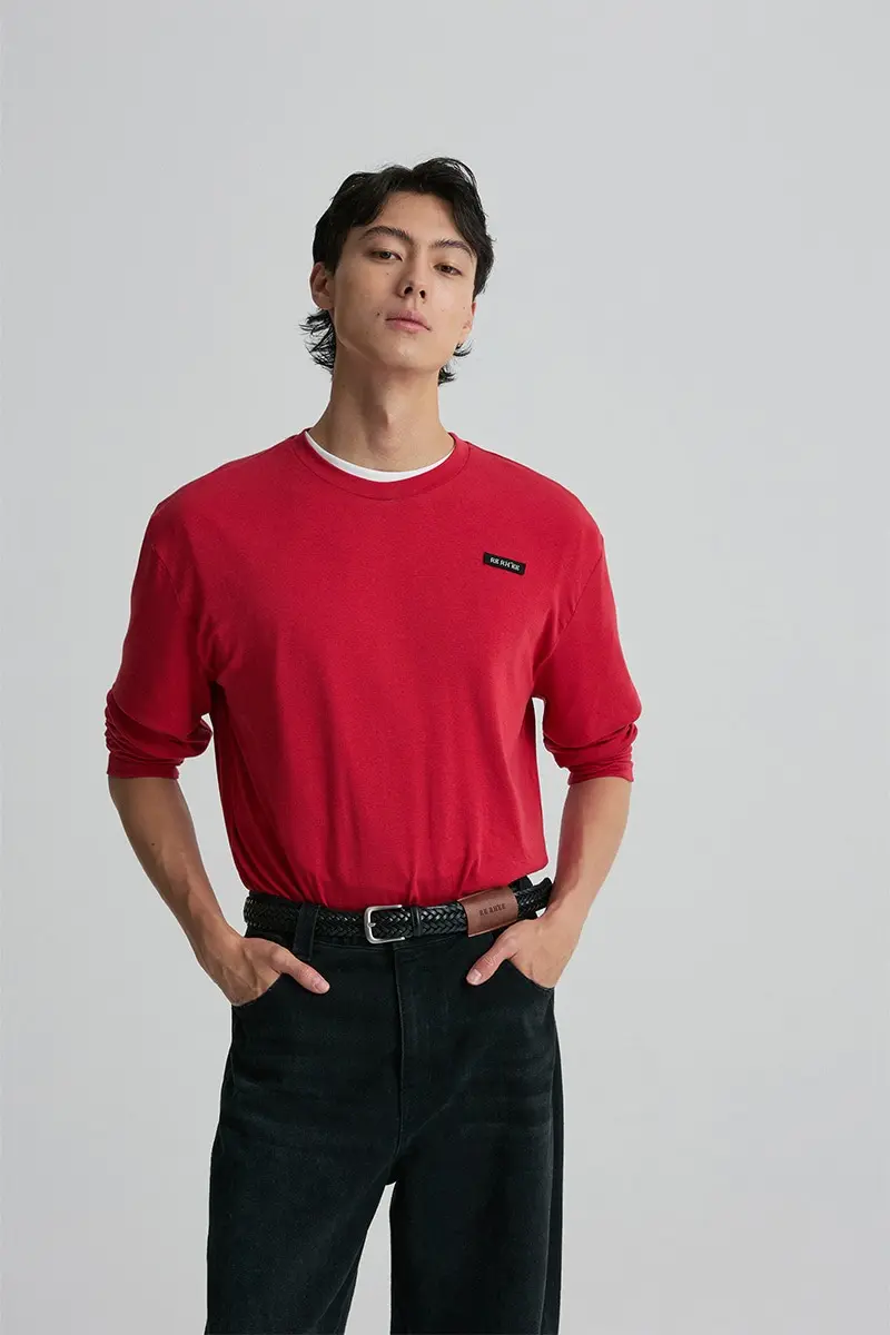 Logo Long-Sleeve T-Shirt Crimson