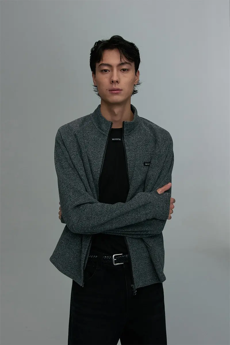 Thumbhole Knit Zip Jacket