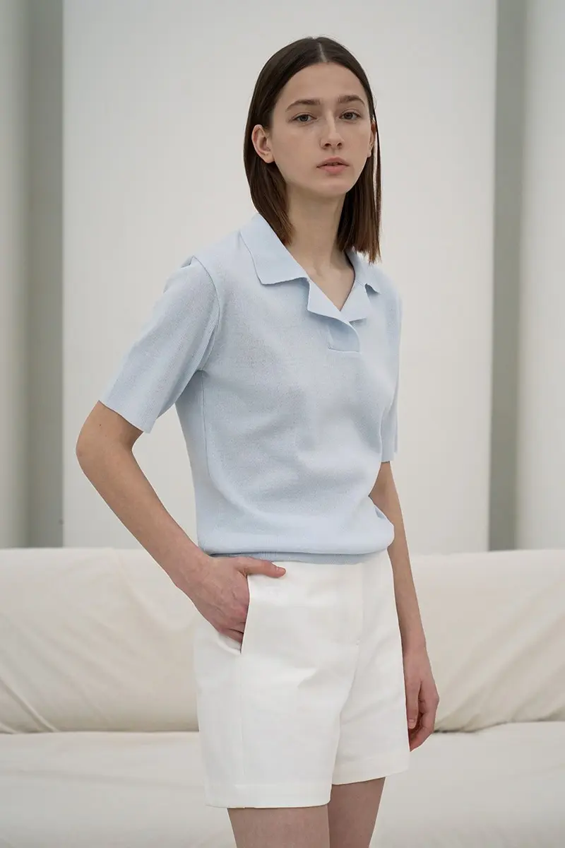 Cuban Collar Short Sleeved Knit Shirt Sb