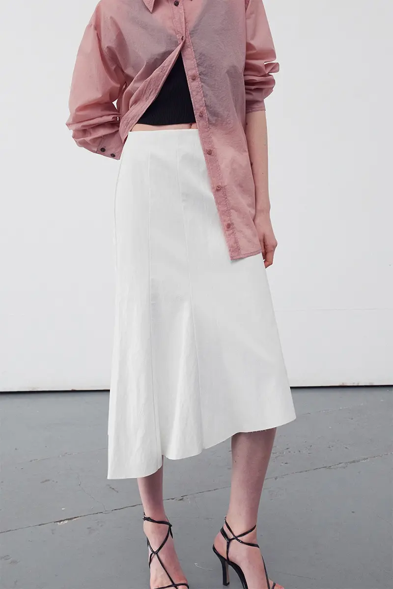 Asymmetric Vegan Leather Skirt