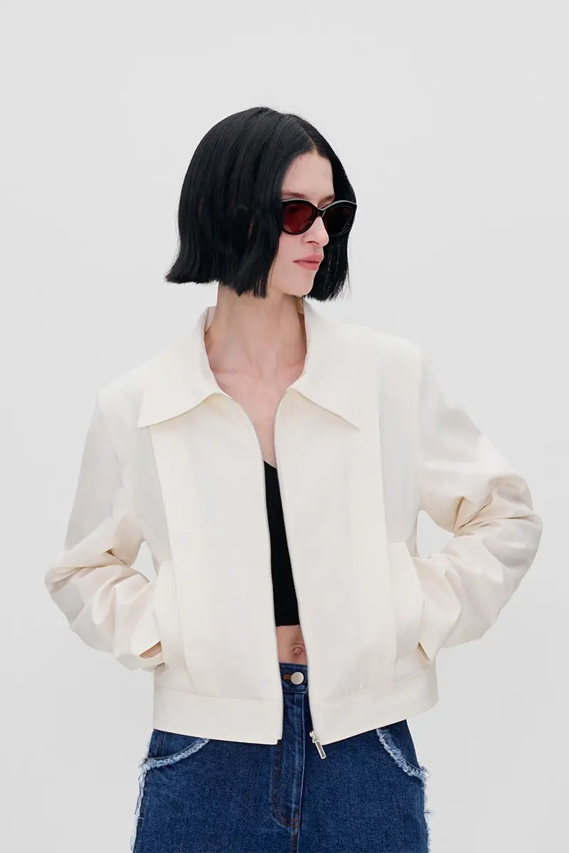 Logo Embroidered Zipped Bomber Jacket