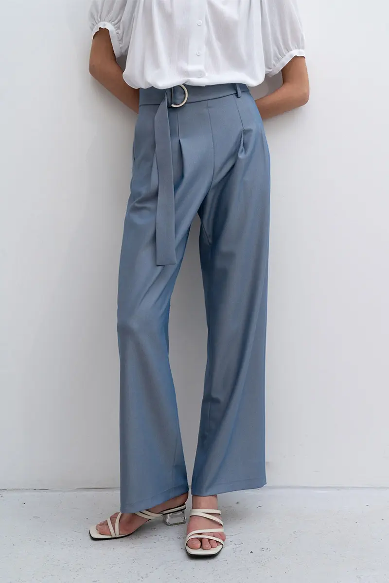 Straight Wide Leg Slacks Trousers_bl