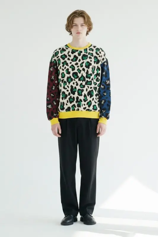 Color-Block Animal Pattern Knit