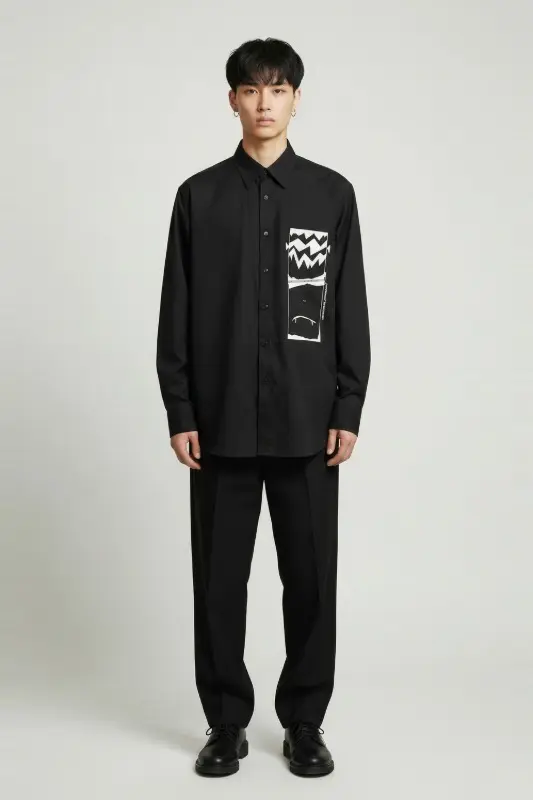Monster Black Half Shirt