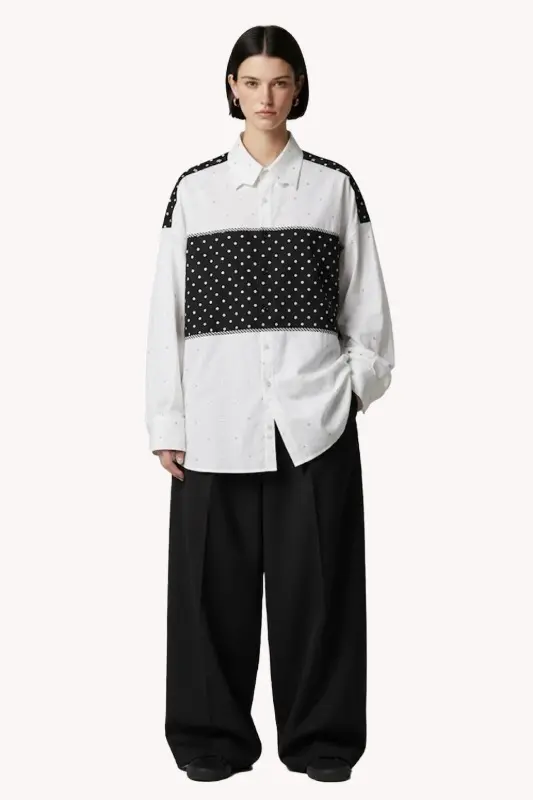 Boxy Fit Polka Dot Block Shirt