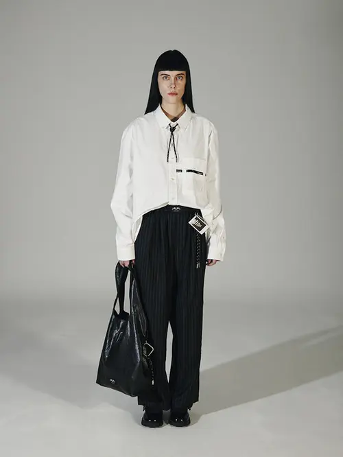 Striped Wool Trouser (Black)