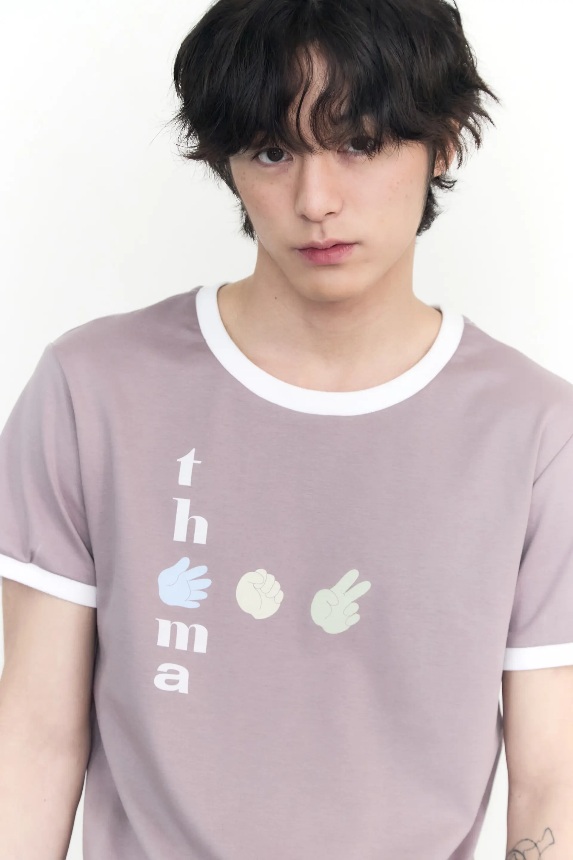 Playful Ringer Tee P.R.S (Lilac)