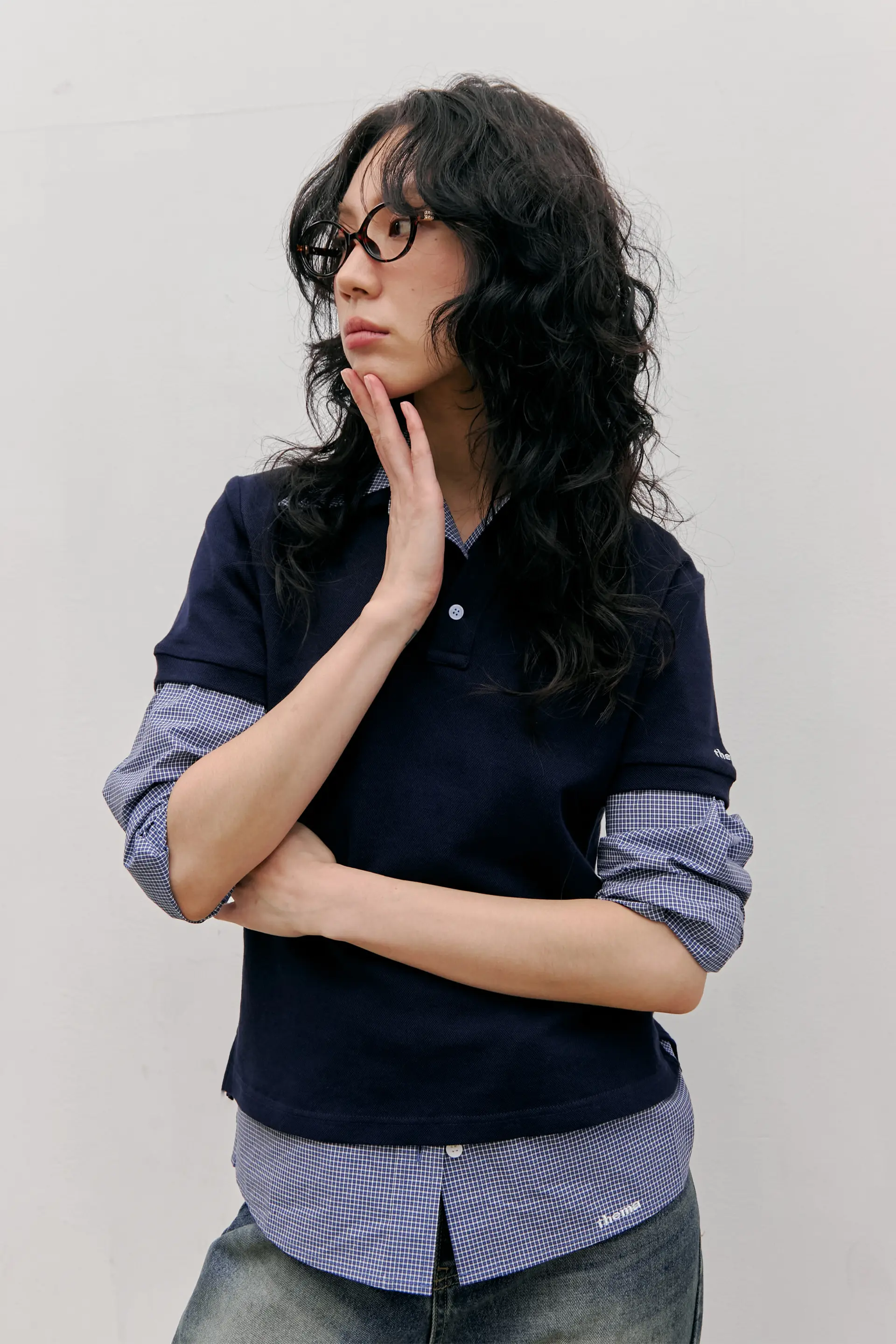 80s Layered Polo Shirts (Navy)