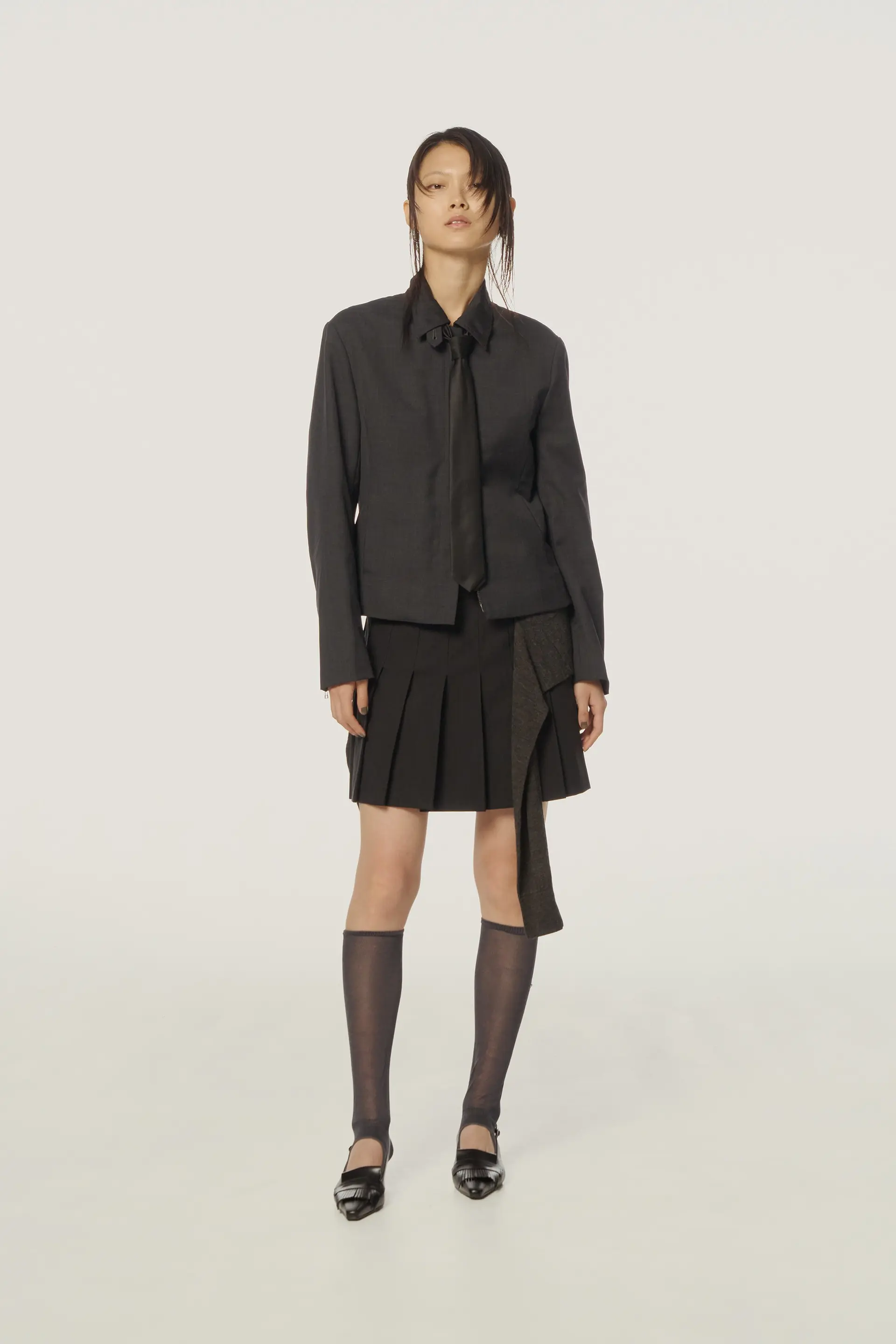 Nana Knit Layered Skirt (Black)