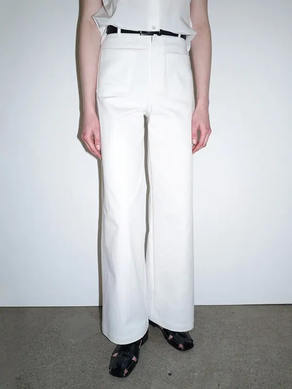 F.Pocket Denim Trousers (White)