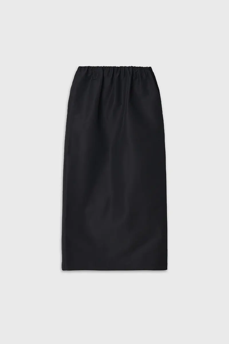 Volume Waist Column Skirt (Black)