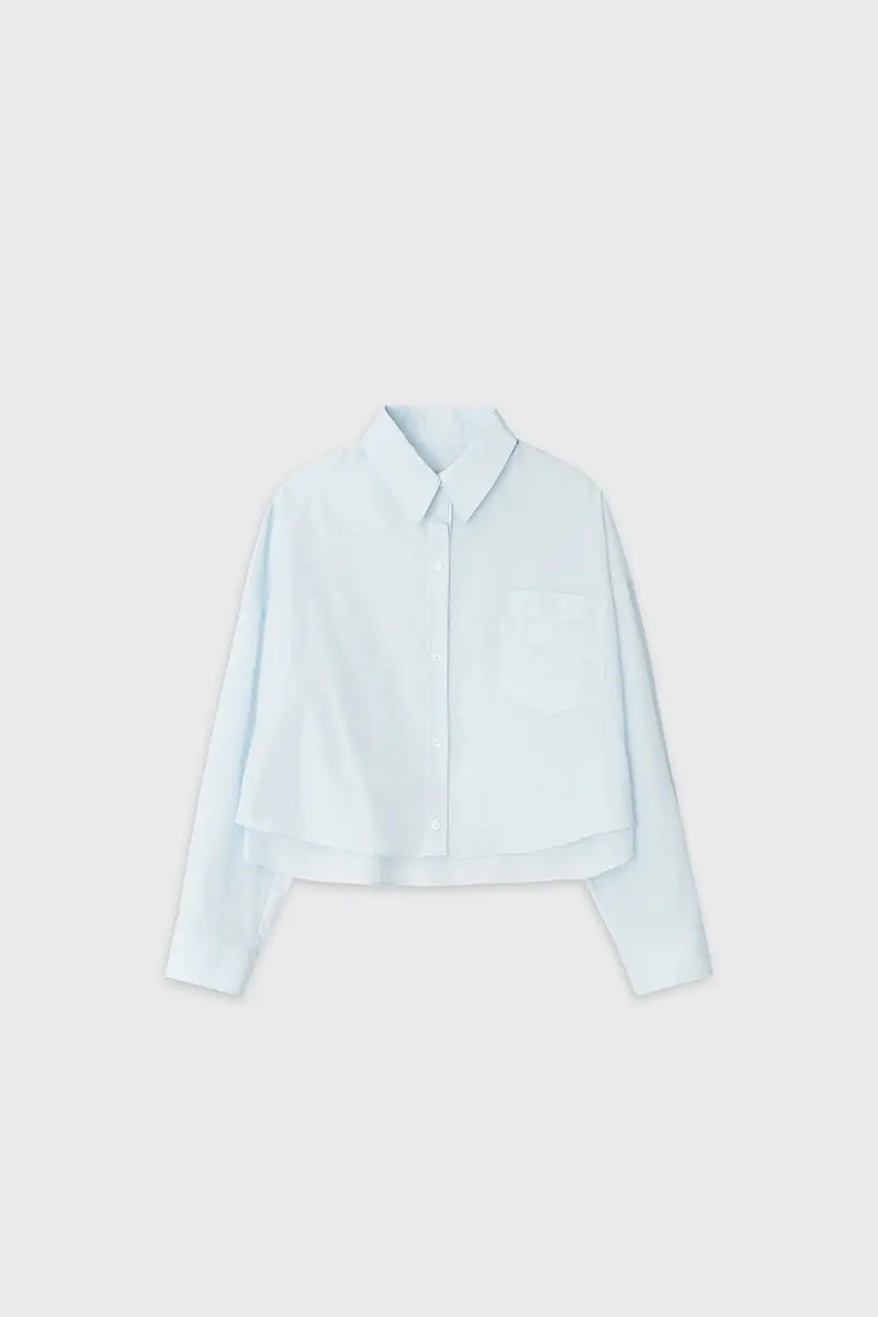 Overfit Crop Shirt (Light Blue)