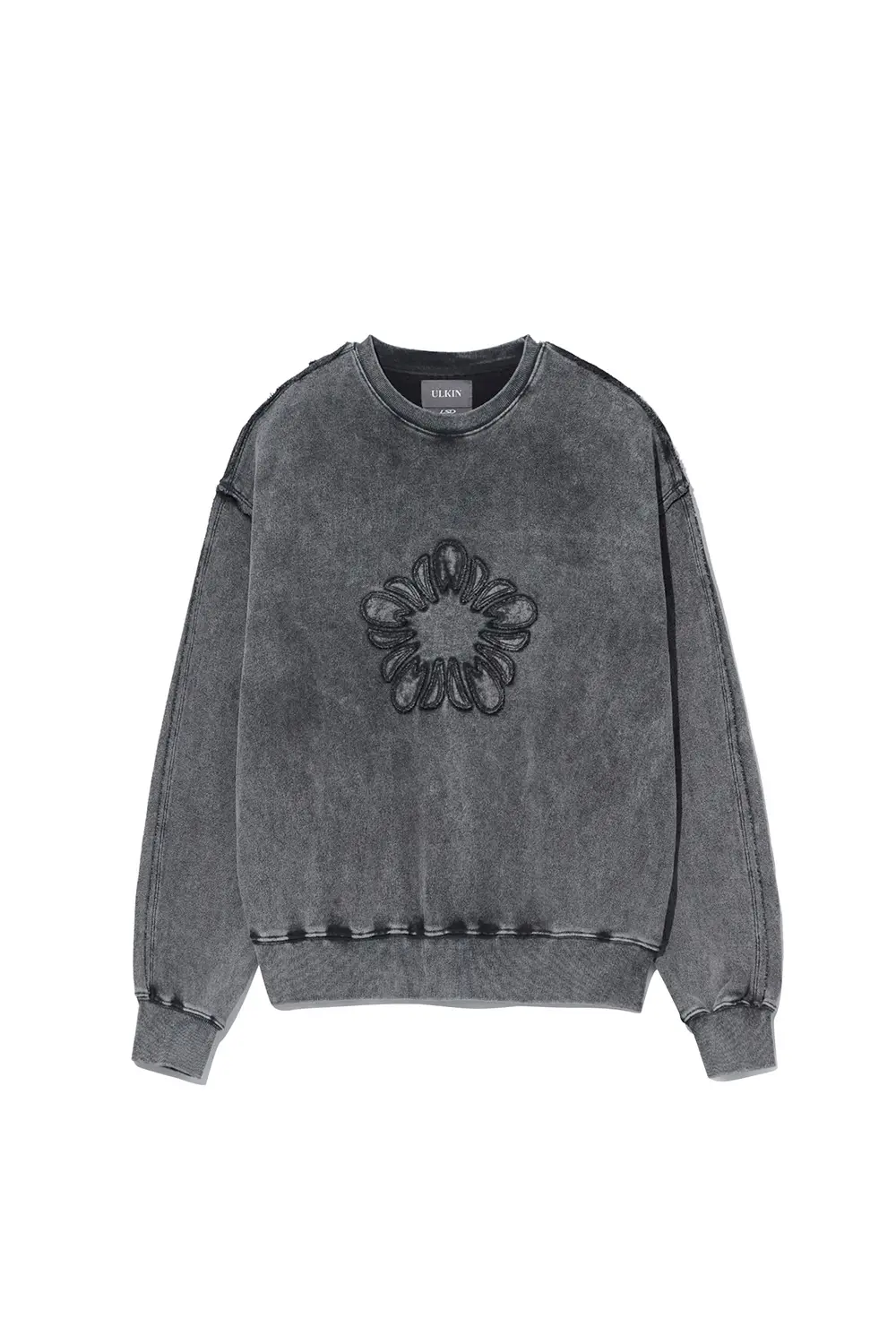 [Runway] MUGUNG Applique Washed Sweatshirt (Charcoal)