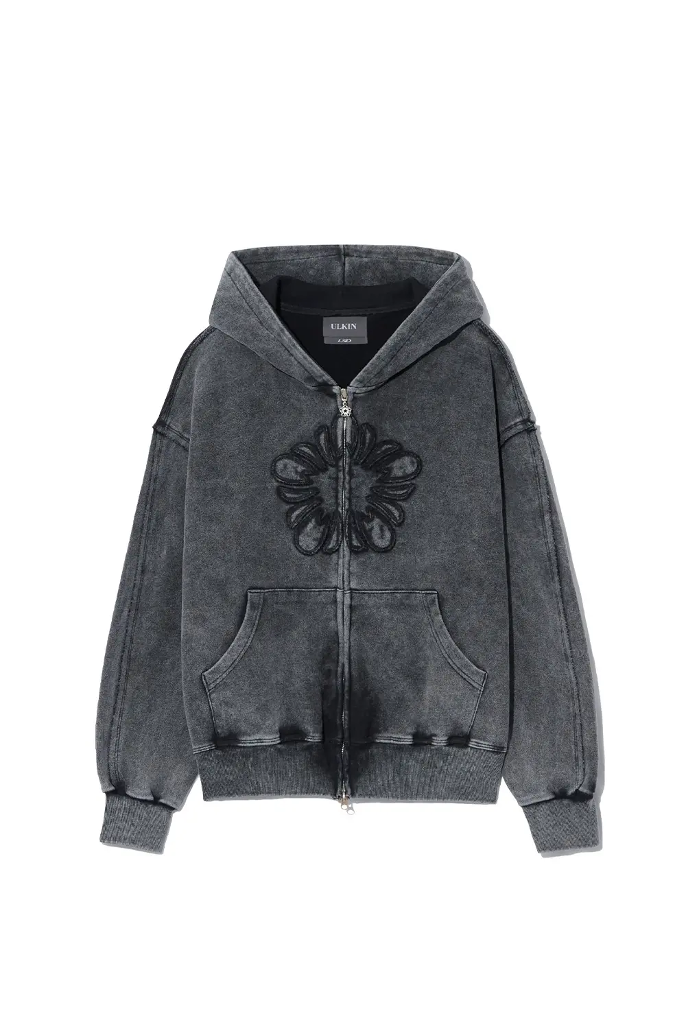 [Runway] MUGUNG Applique Washed Hoodie (Charcoal)