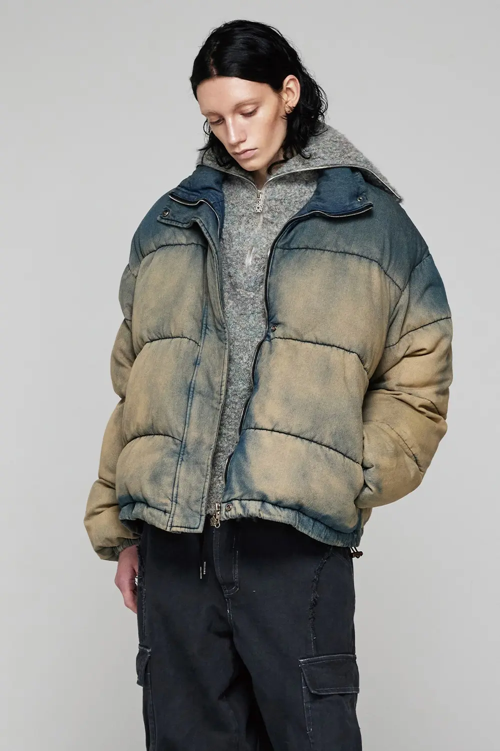 [Runway] Indigo Washed Denim Puffer (Blue)
