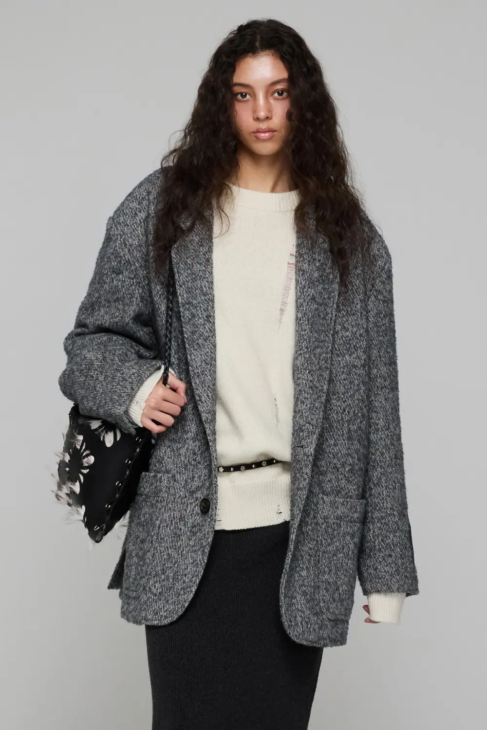 [Runway] Classic Wool-Blend Blazer (Gray)