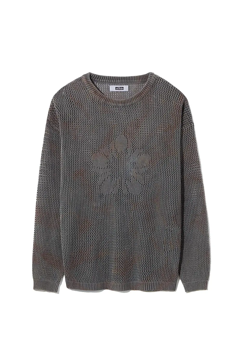 [Runway] Batch No.2 Traditional-Dyed Persimmon & Ink MUGUNG Crochet Knit Pullover (Brown)
