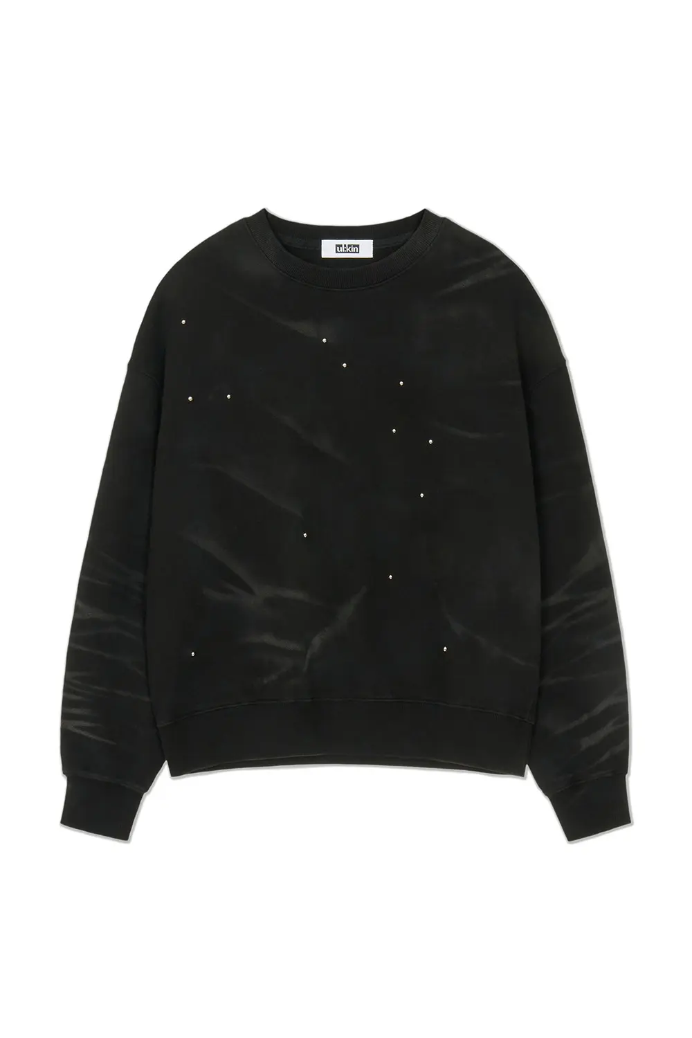 [Runway] Bleached Beading Sweatshirt (Black)