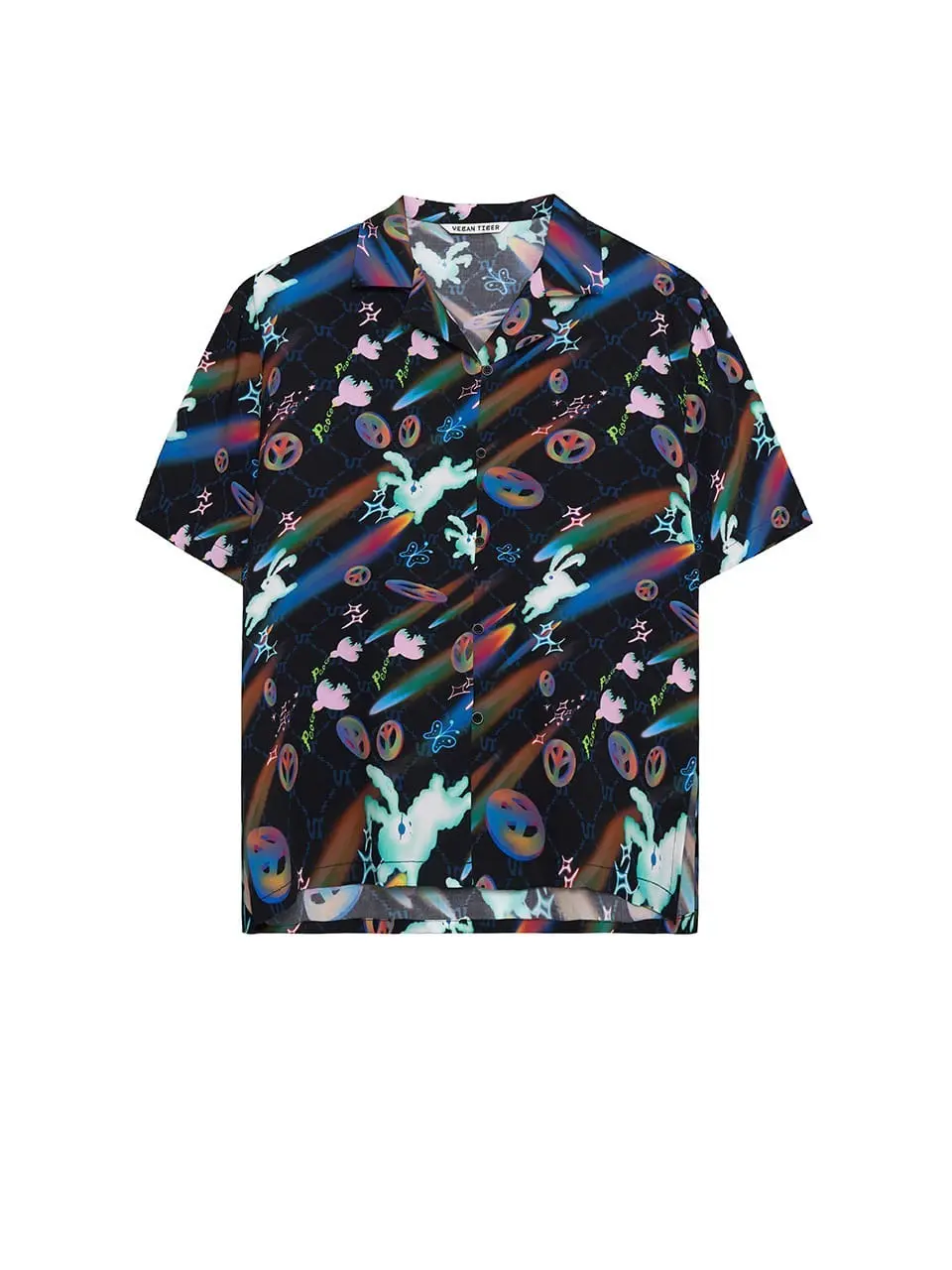 Rayon Print Shirt Black