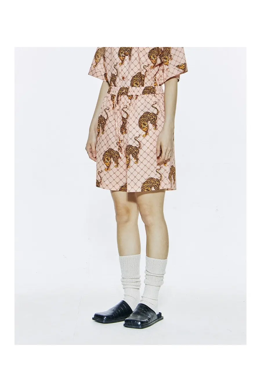 Organic Print Half Pants Light Pink