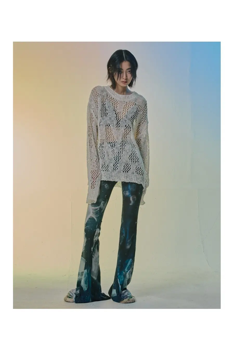 Solid Net Knit Ivory