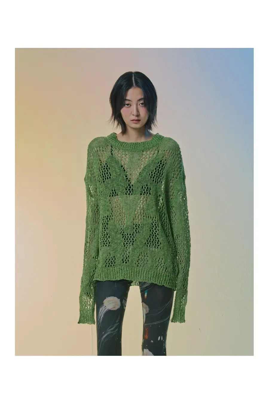 Solid Net Knit Green