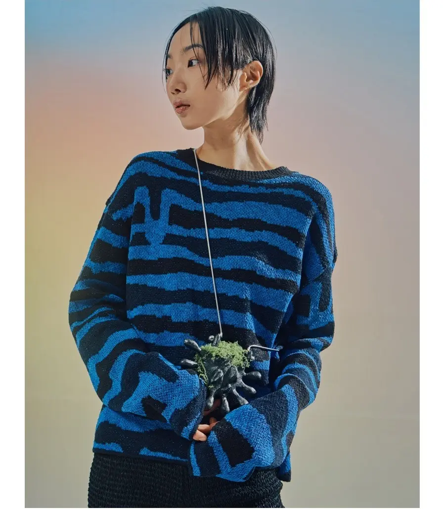 Logo Wave Long Sleeve Knit
