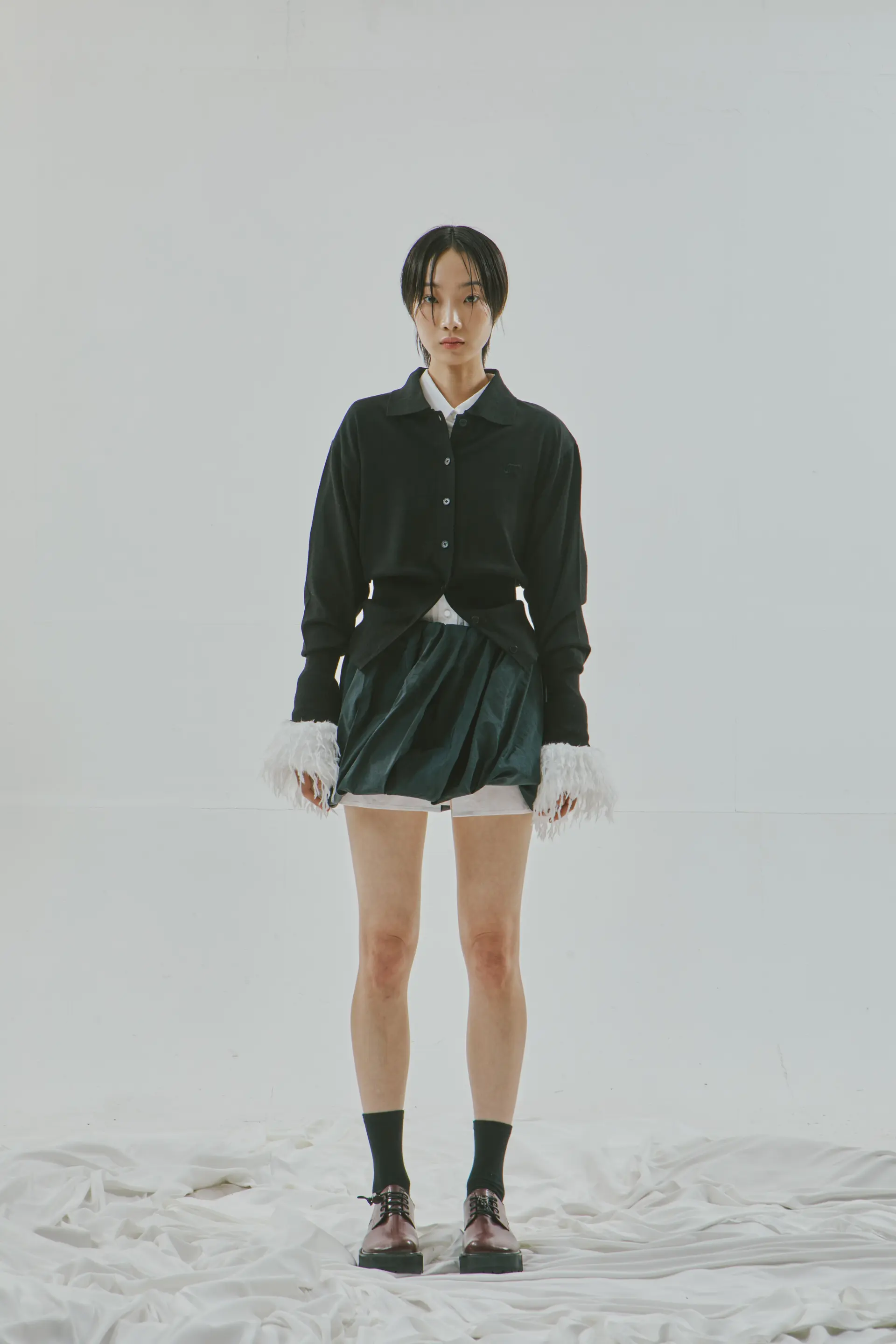 Collar Cardigan (Black)