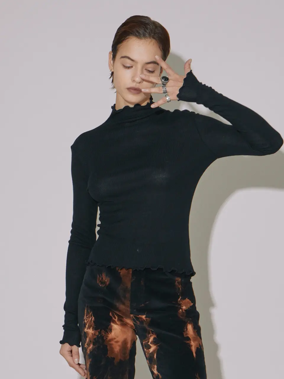 Interlock Polo Neck T-Shirt Black