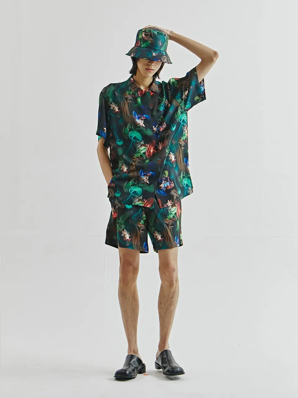 Men's Print Half Shirt Multi