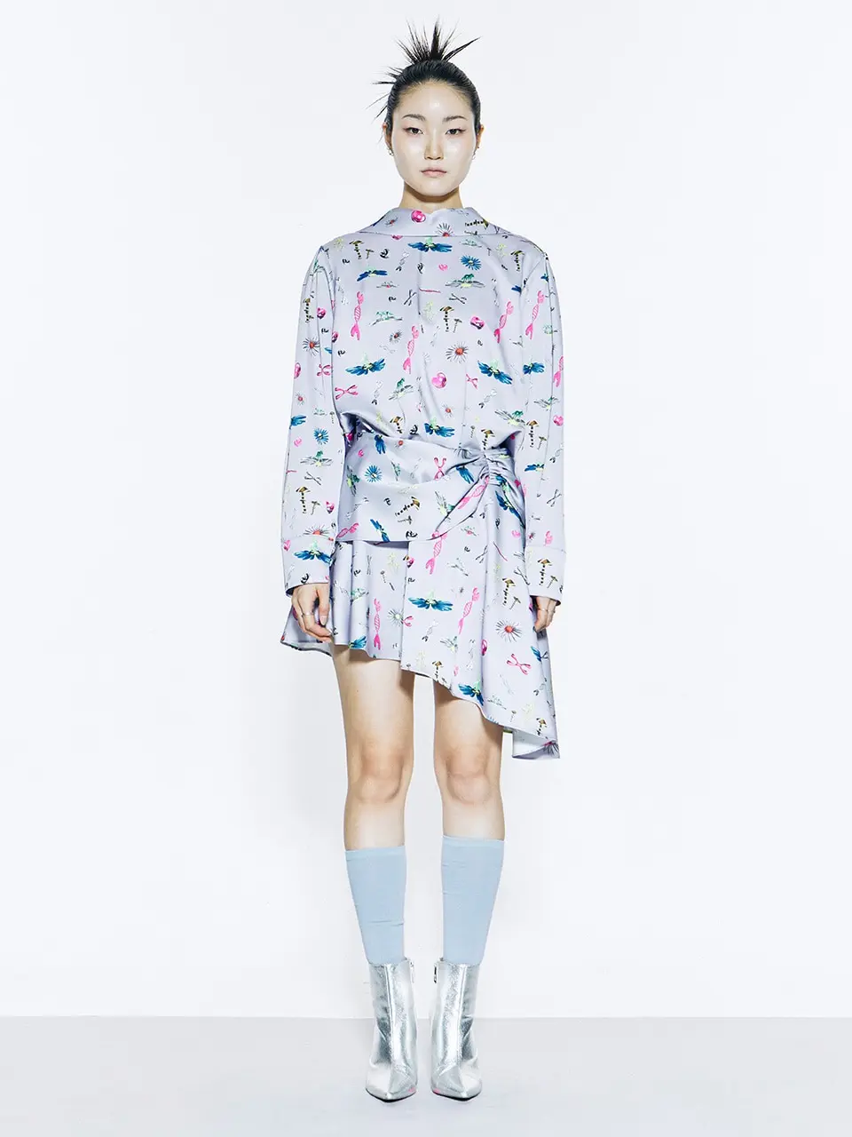 Shirring Unbalanced Skirt