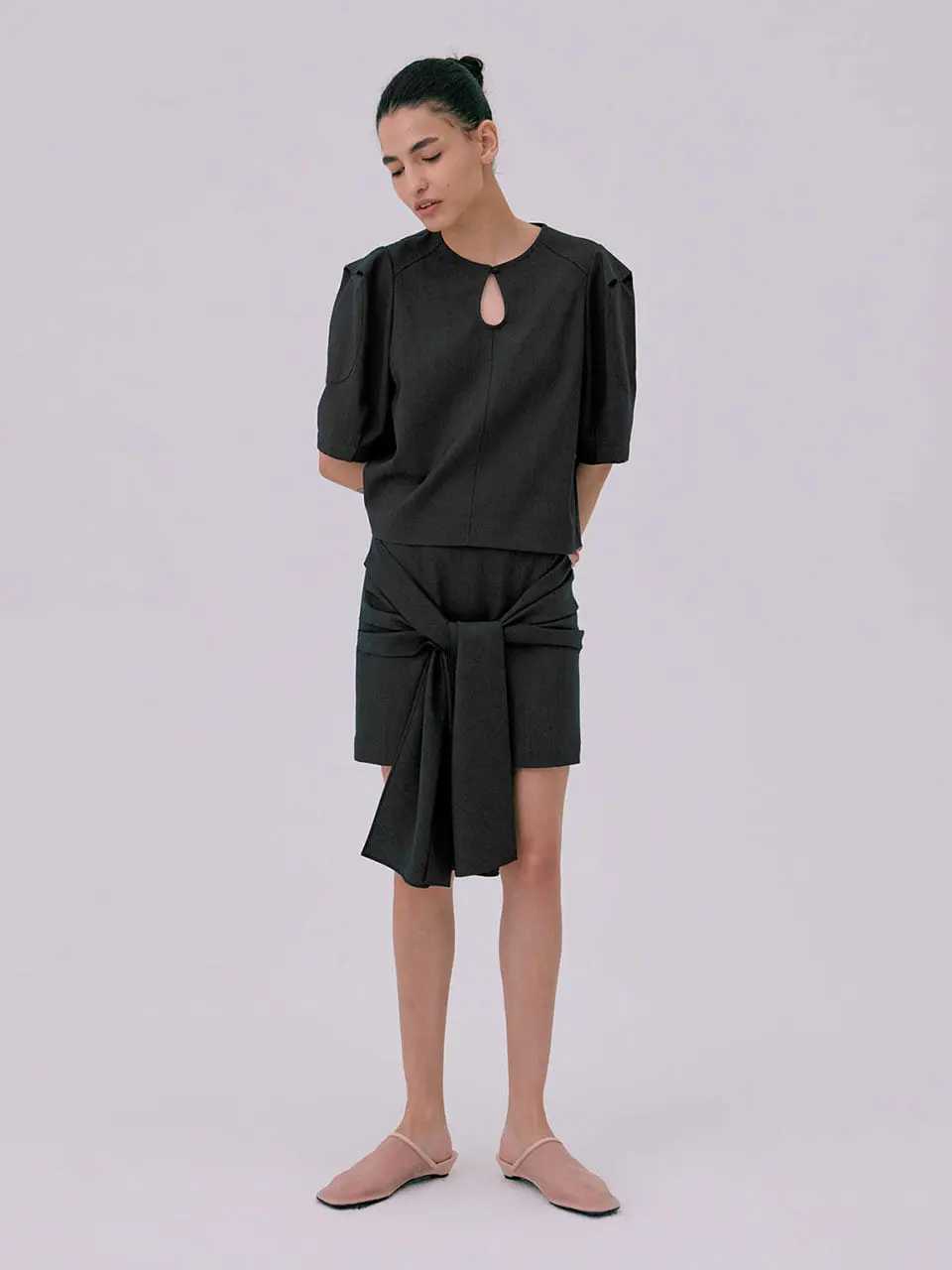 WNDERKAMMER — Tied Mini Skirt — Navy