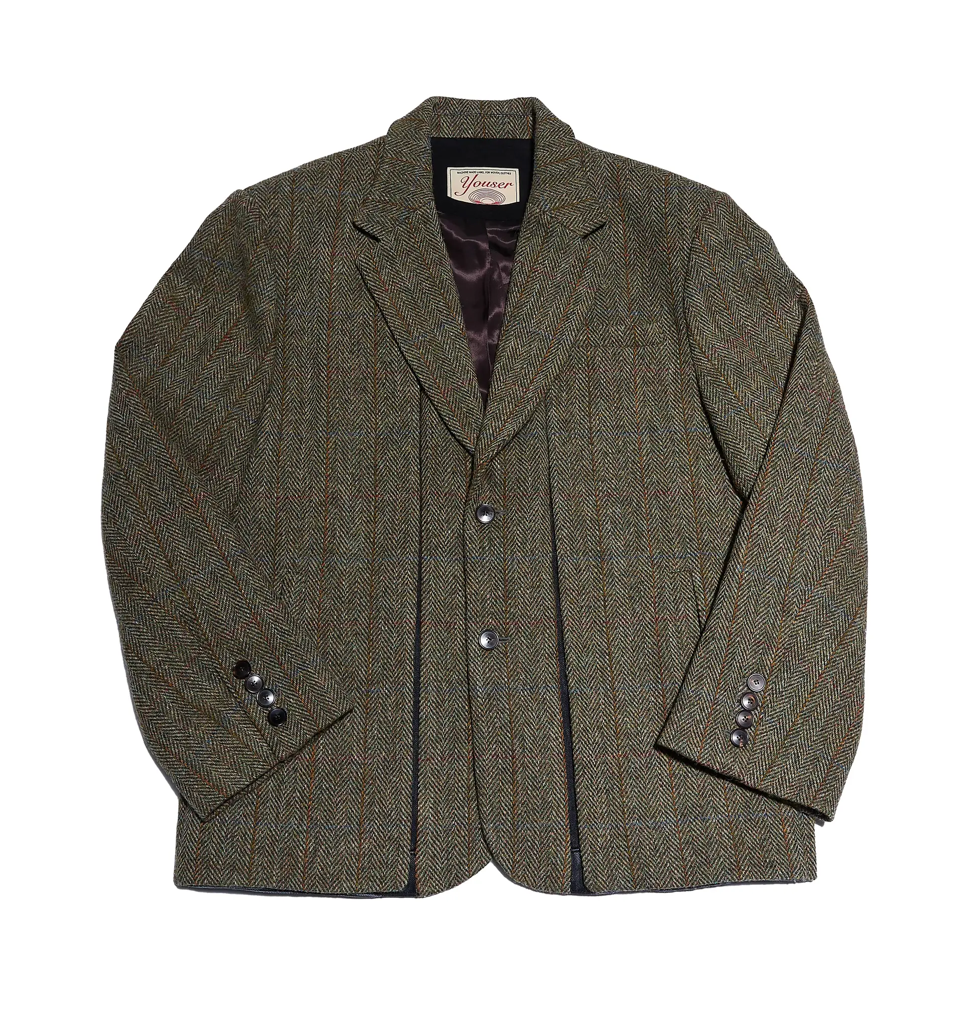 Harris Tweed Hybrid Jacket — Herringbone Khaki