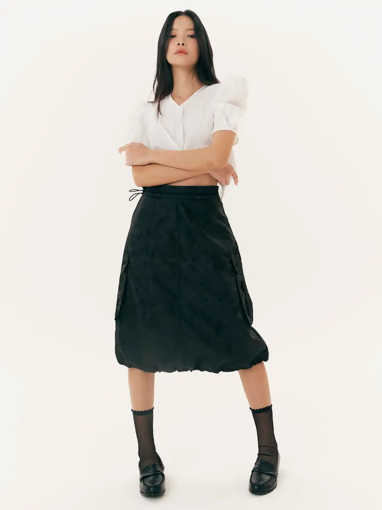 Camouflage Cargo Skirt (Black)