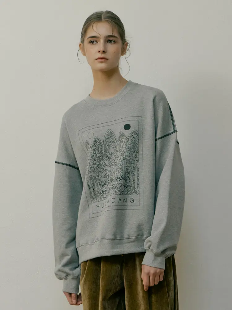 Sun, Moon and Five Peaks Sweatshirt (Gray)