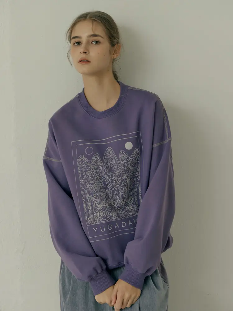 Sun, Moon and Five Peaks Sweatshirt (Purple)
