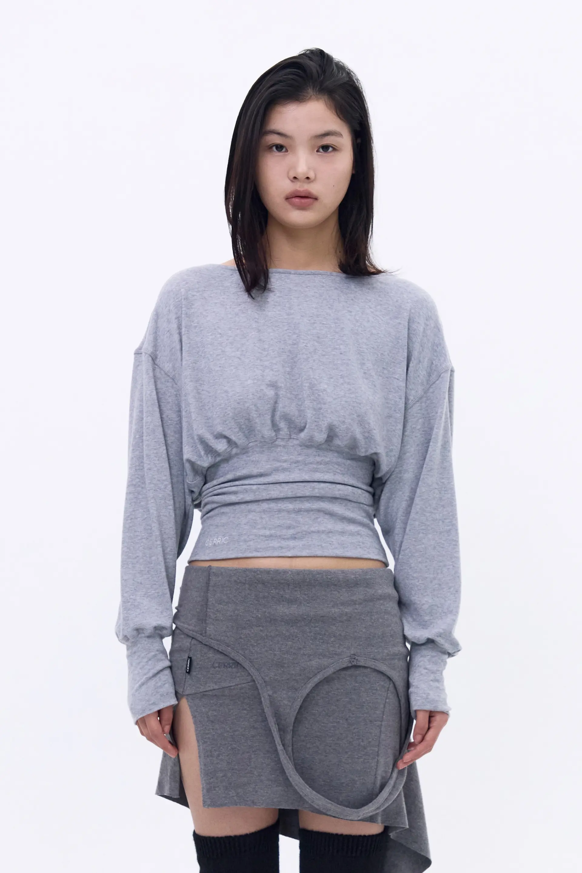 Draped Back Top (Gray)