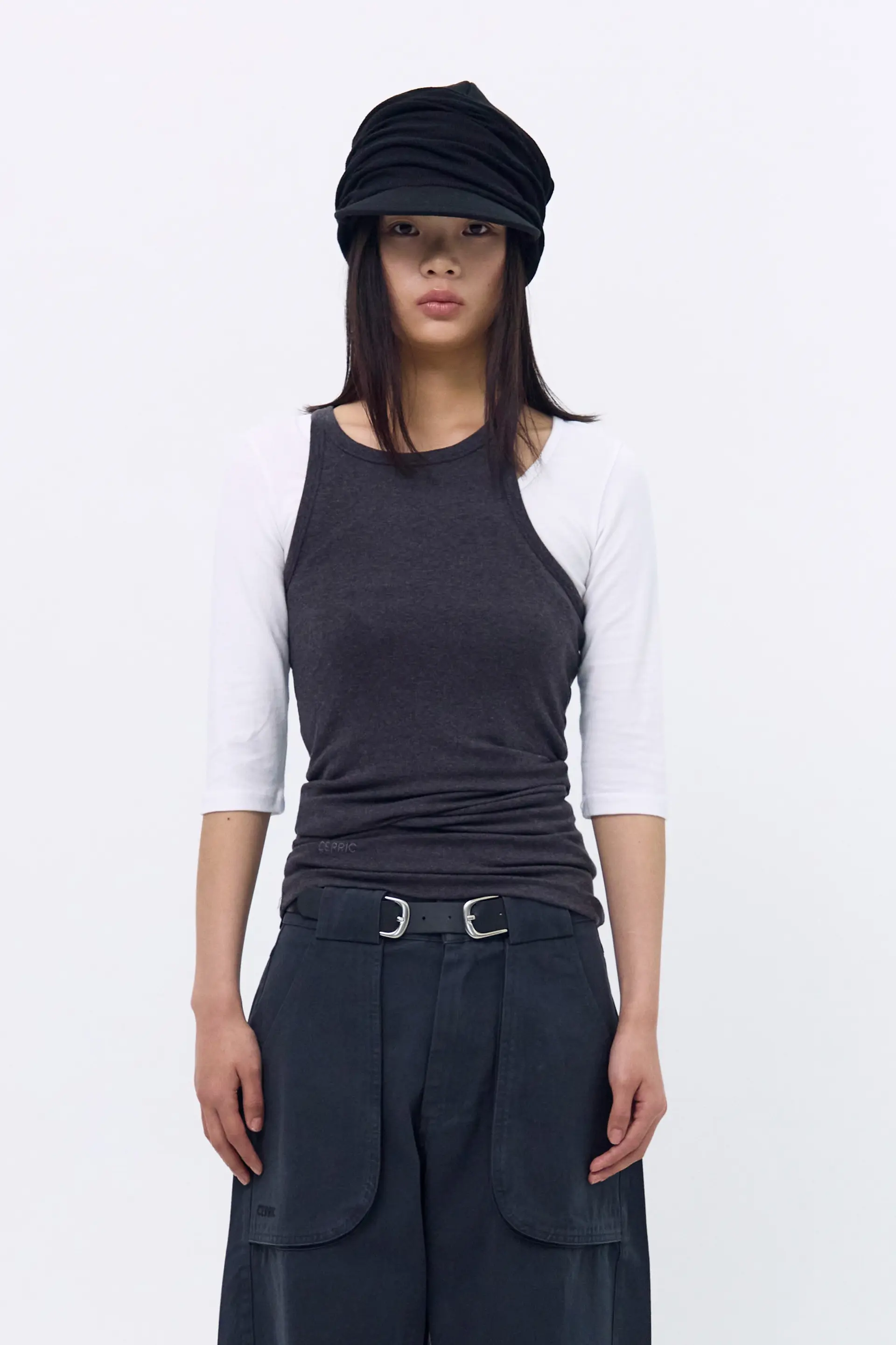 Back Unbalance Sleeveless (Charcoal)