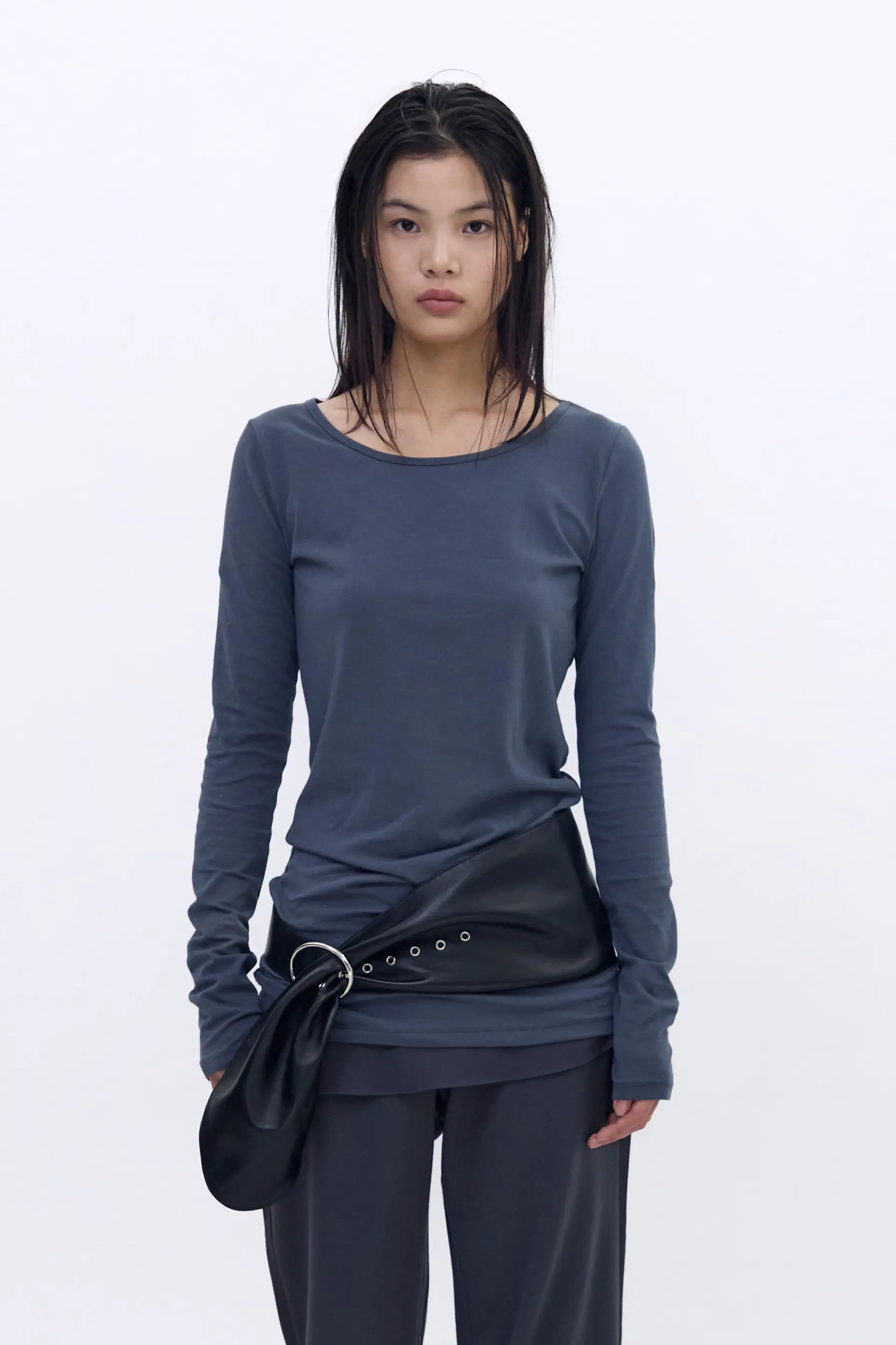 Soft Long Top (Navy)