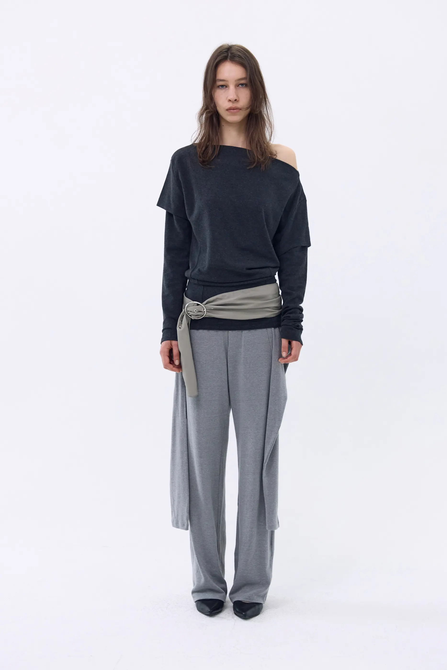 Tie Waist Pants (Gray)