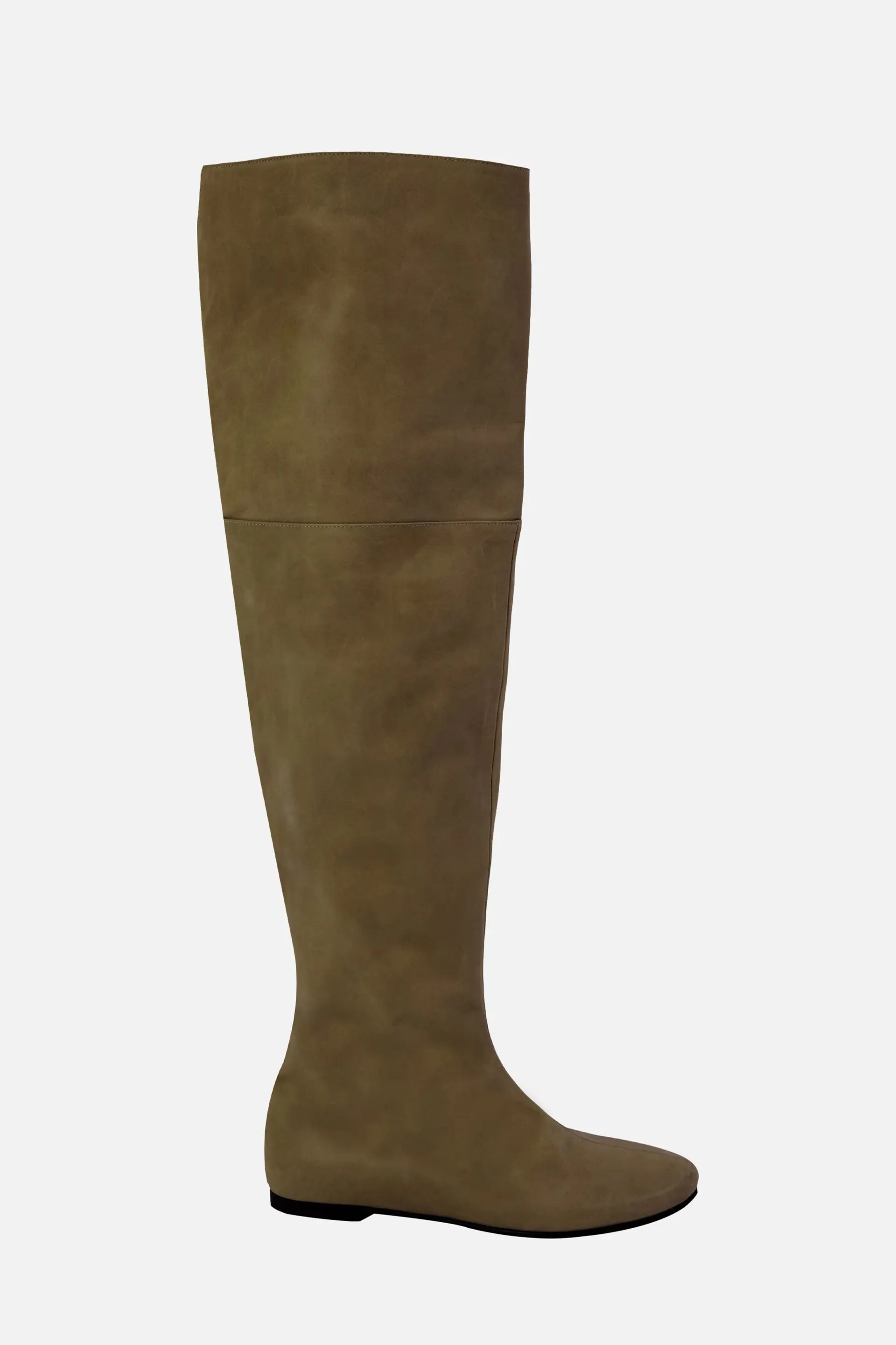 Knee High Leather Boots (Brown)
