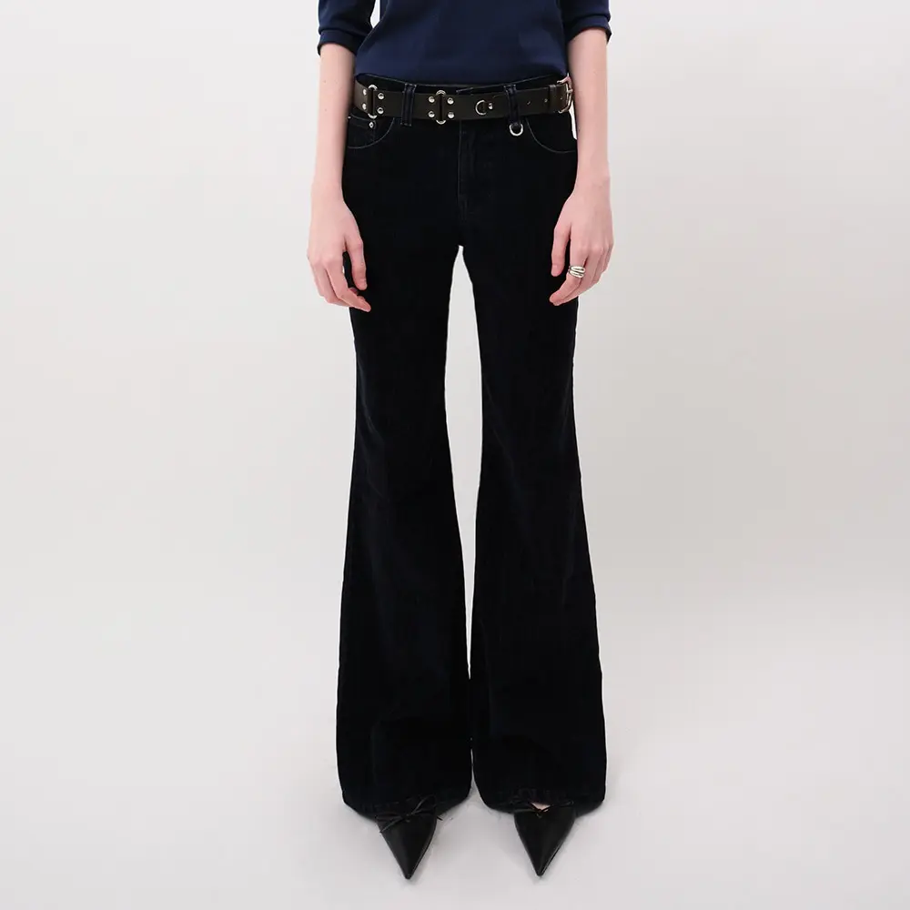 Velvet Denim Pants (Navy)