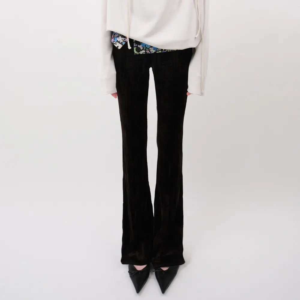 Velvet Slim Pants (Brown)