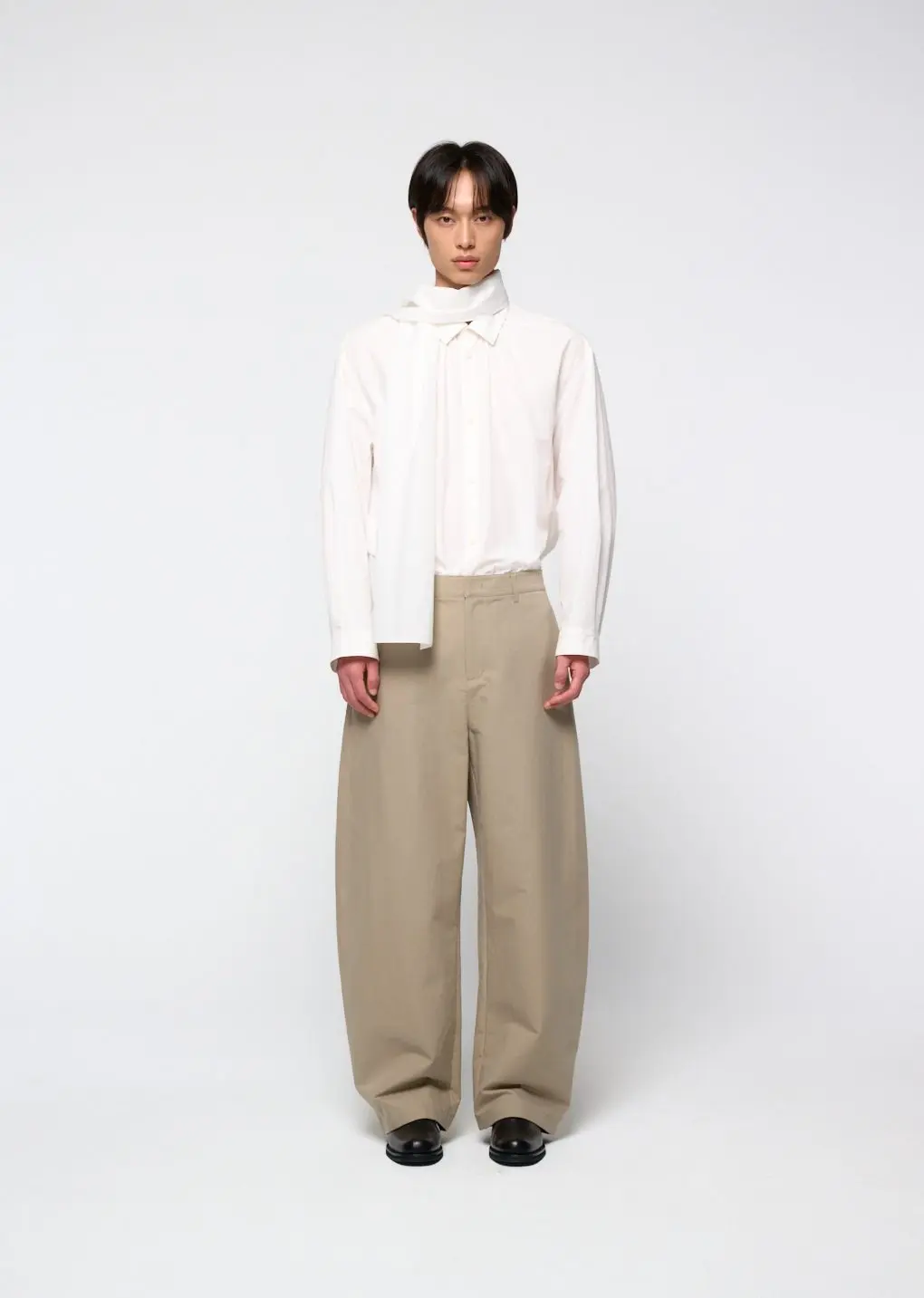 Men's curved long pants, Beige