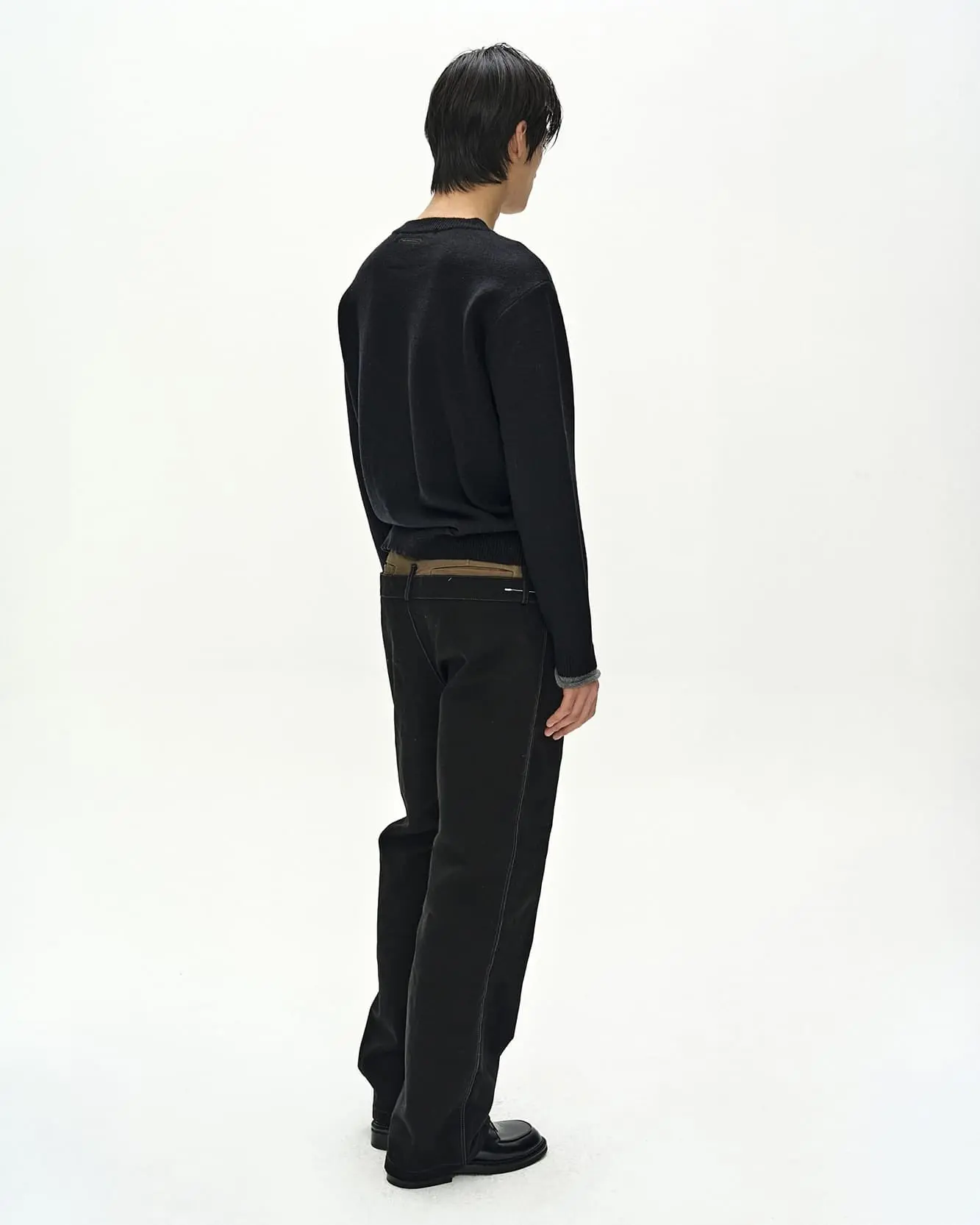 Double Waist Oxford Work Trousers (Black/Khaki)