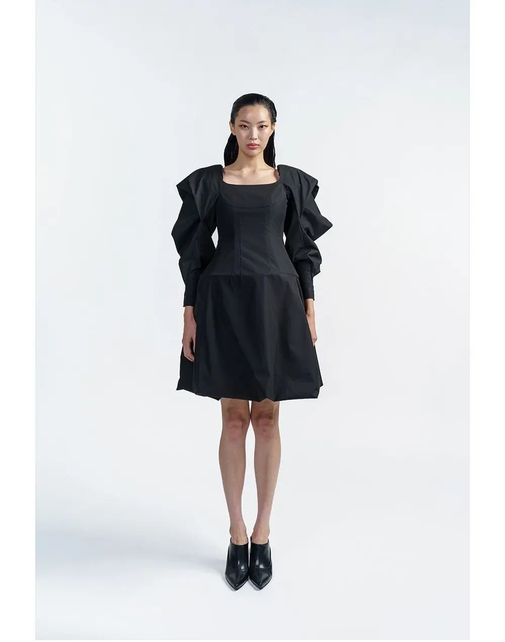 Cotton Black Mini Dress